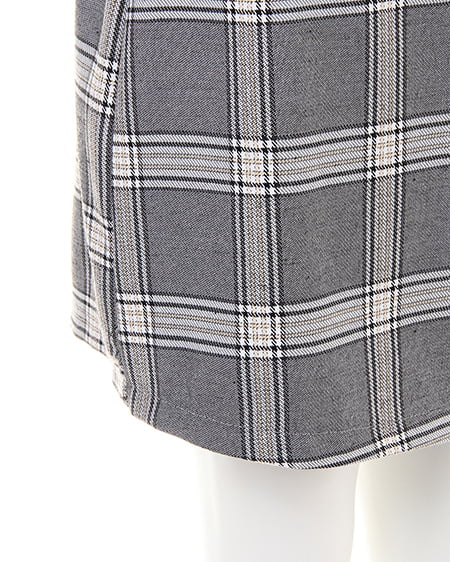 INGNI（イング） ベルト付きチェック柄ラップ台形／スカート ｸﾞﾚｰ/ﾁｪｯｸ