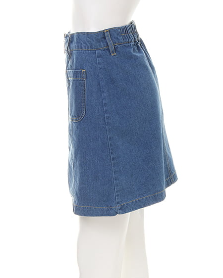 INGNI（イング） 前ポケット前ZIP台形スカート ﾃﾞﾆﾑ/ﾗｲﾄﾌﾞﾙｰ