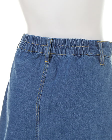 INGNI（イング） 前ポケット前ZIP台形スカート ﾃﾞﾆﾑ/ﾗｲﾄﾌﾞﾙｰ