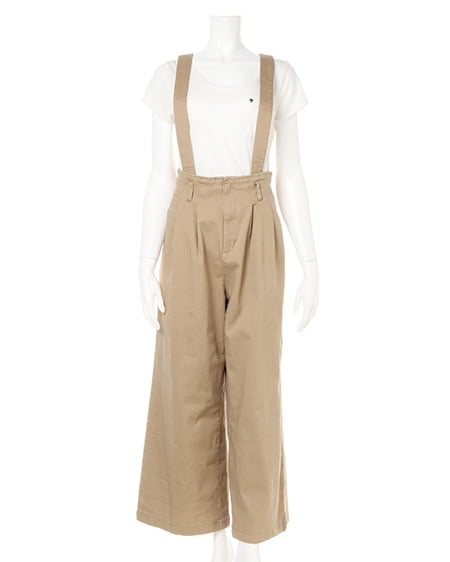 INGNI(イング) サス付きワイドパンツ ベージュ