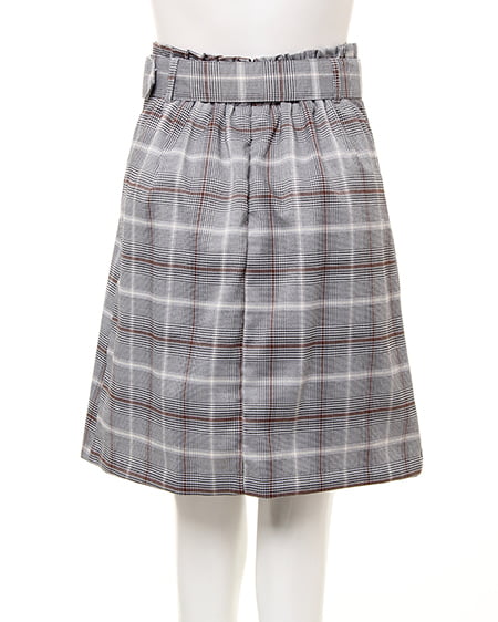 INGNI（イング） チェック柄ラップ台形／スカート ｸﾞﾚｰ/ﾌﾞﾗｳﾝ