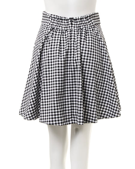 INGNI(イング) ウエストリボン/タック入りスカパン クロ/ギンガム