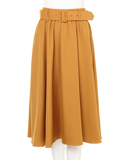 INGNI(イング) ベルト付/ツイルミディスカート マスタード