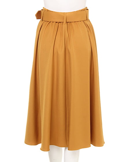 INGNI(イング) ベルト付/ツイルミディスカート マスタード