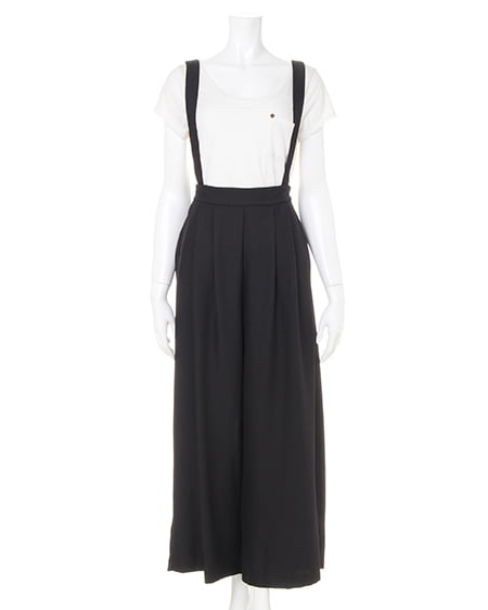 INGNI（イング） サス付ツイルワイド／パンツ ｸﾛ