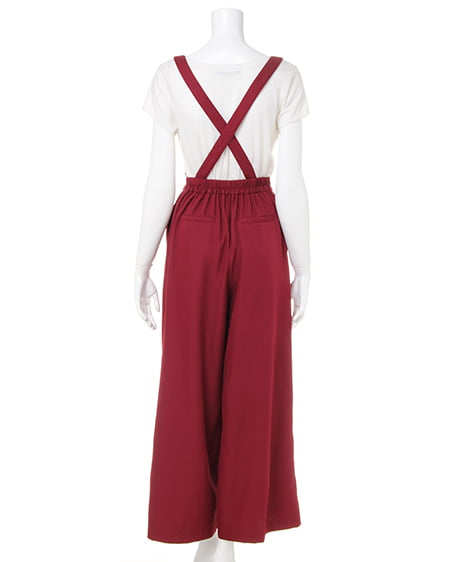 INGNI(イング) サス付ツイルワイド/パンツ ボルドー