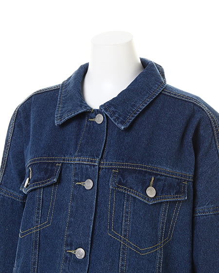 INGNI（イング） 後ろボタン抜き襟Gジャン ﾌﾞﾙｰ