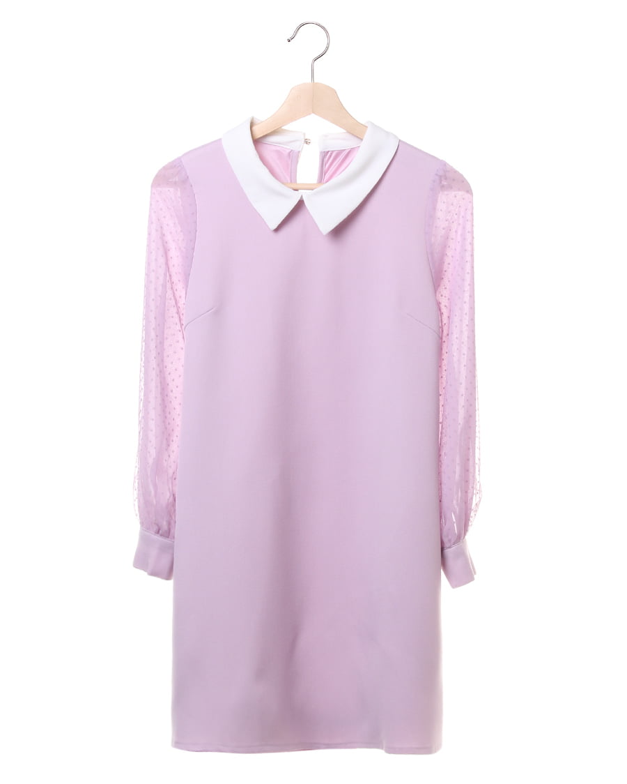 袖ドットチュール襟付きAライン／ワンピース｜INGNI(イング) 公式通販