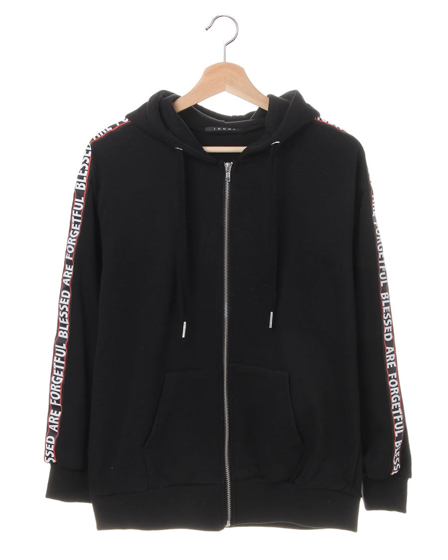 BlessÜ 黒フードパーカー BLESS Ü 黒色ジップパーカー
