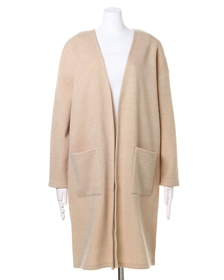 INGNI(イング) ミル起毛Vネック/コーディガン/A ベージュ/オフホワイト