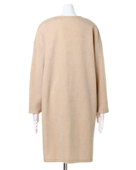 INGNI(イング) ミル起毛Vネック/コーディガン/A ベージュ/オフホワイト