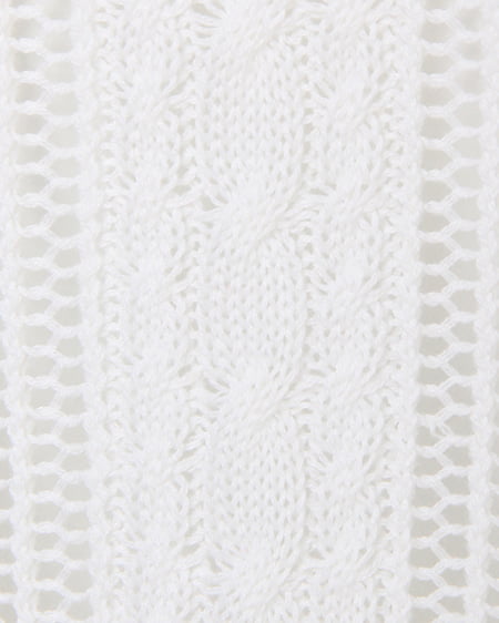 INGNI（イング） 透かし柄Vネックショート丈カーデ ｵﾌﾎﾜｲﾄ