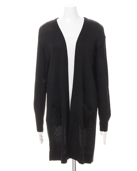 INGNI（イング） リブロングVカーデ ｸﾛ