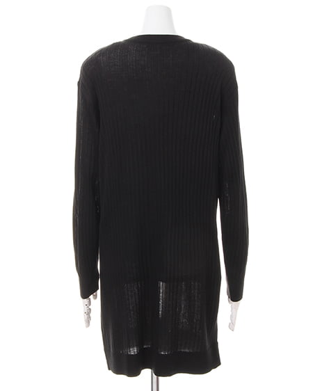 INGNI（イング） リブロングVカーデ ｸﾛ