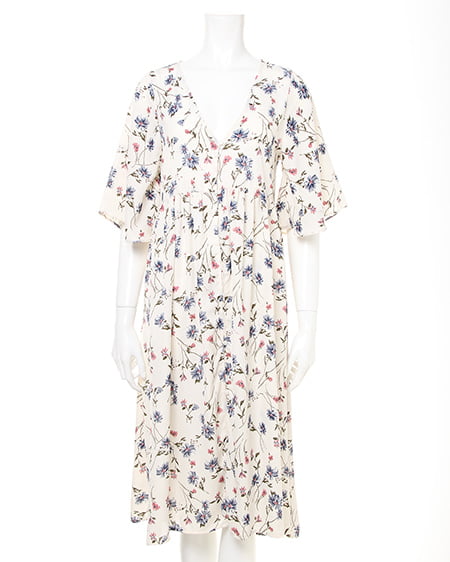 INGNI（イング） 花柄／Vネックガウン ｵﾌﾎﾜｲﾄ/A