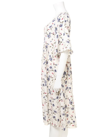 INGNI（イング） 花柄／Vネックガウン ｵﾌﾎﾜｲﾄ/A