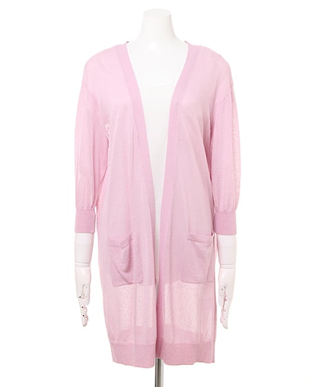 INGNI（イング） ロングカーディガン ﾗﾍﾞﾝﾀﾞｰ/ﾋﾟﾝｸ