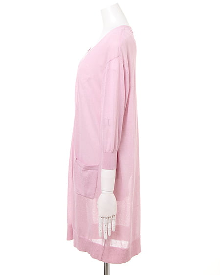 INGNI（イング） ロングカーディガン ﾗﾍﾞﾝﾀﾞｰ/ﾋﾟﾝｸ