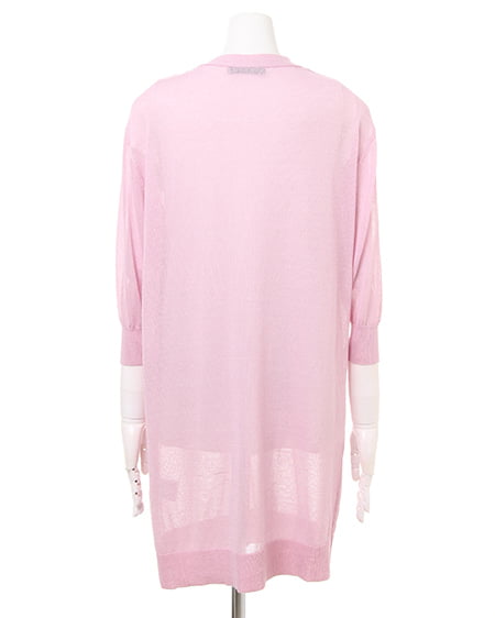 INGNI（イング） ロングカーディガン ﾗﾍﾞﾝﾀﾞｰ/ﾋﾟﾝｸ