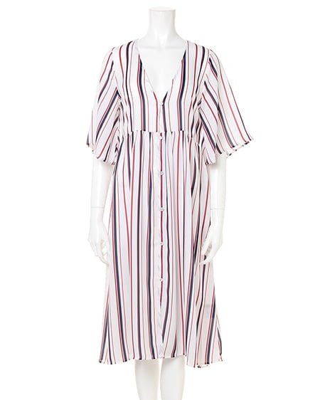 INGNI(イング) ストライプ/ガウン オフホワイト/マルチ