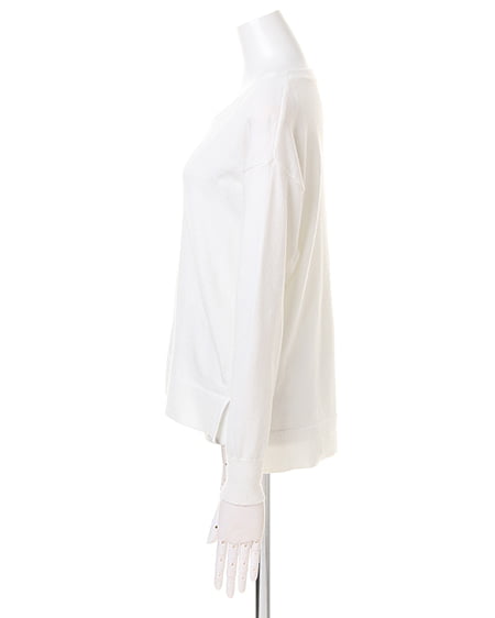 INGNI(イング) 天竺サイドスリットVネック/ニットB オフホワイト