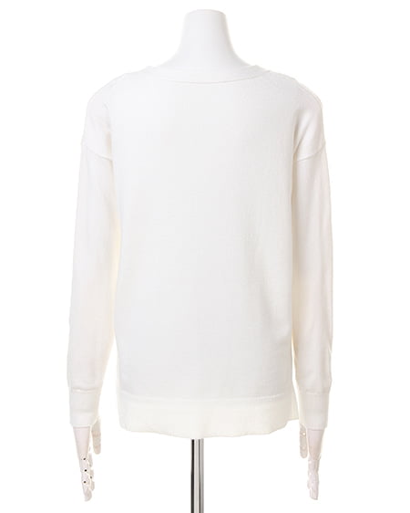 INGNI(イング) 天竺サイドスリットVネック/ニットB オフホワイト