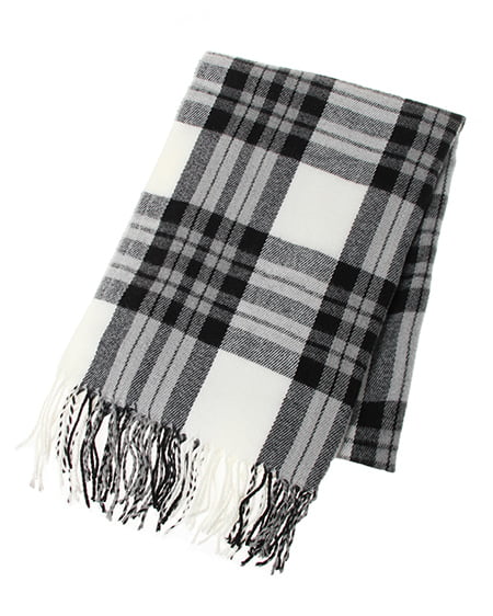 INGNI(イング) ベーシックチェックストール ｵﾌﾎﾜｲﾄ/ｸﾛ