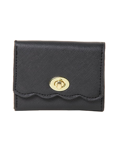 INGNI（イング） 3つ折りスカラップウォレット ｸﾛ