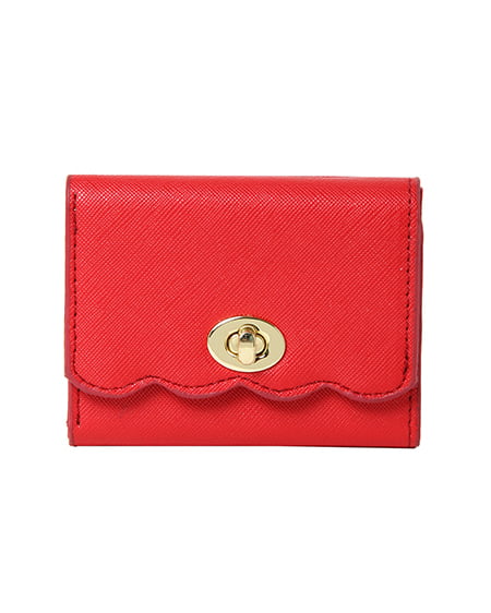 INGNI(イング) 3つ折りスカラップウォレット ｱｶ