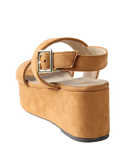 INGNI（イング） Wベルトウェッジサンダル ｷｬﾒﾙ