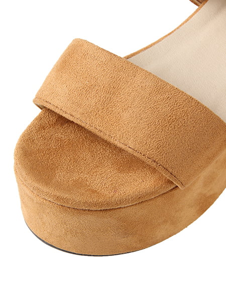 INGNI（イング） Wベルトウェッジサンダル ｷｬﾒﾙ