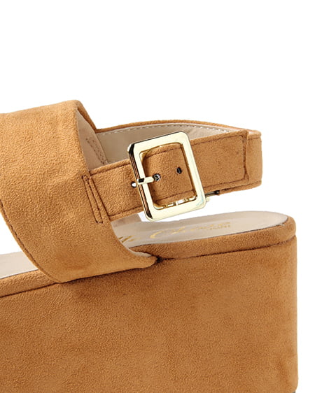 INGNI（イング） Wベルトウェッジサンダル ｷｬﾒﾙ