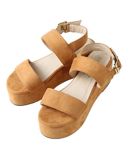 INGNI(イング) Wベルトウェッジサンダル ｷｬﾒﾙ