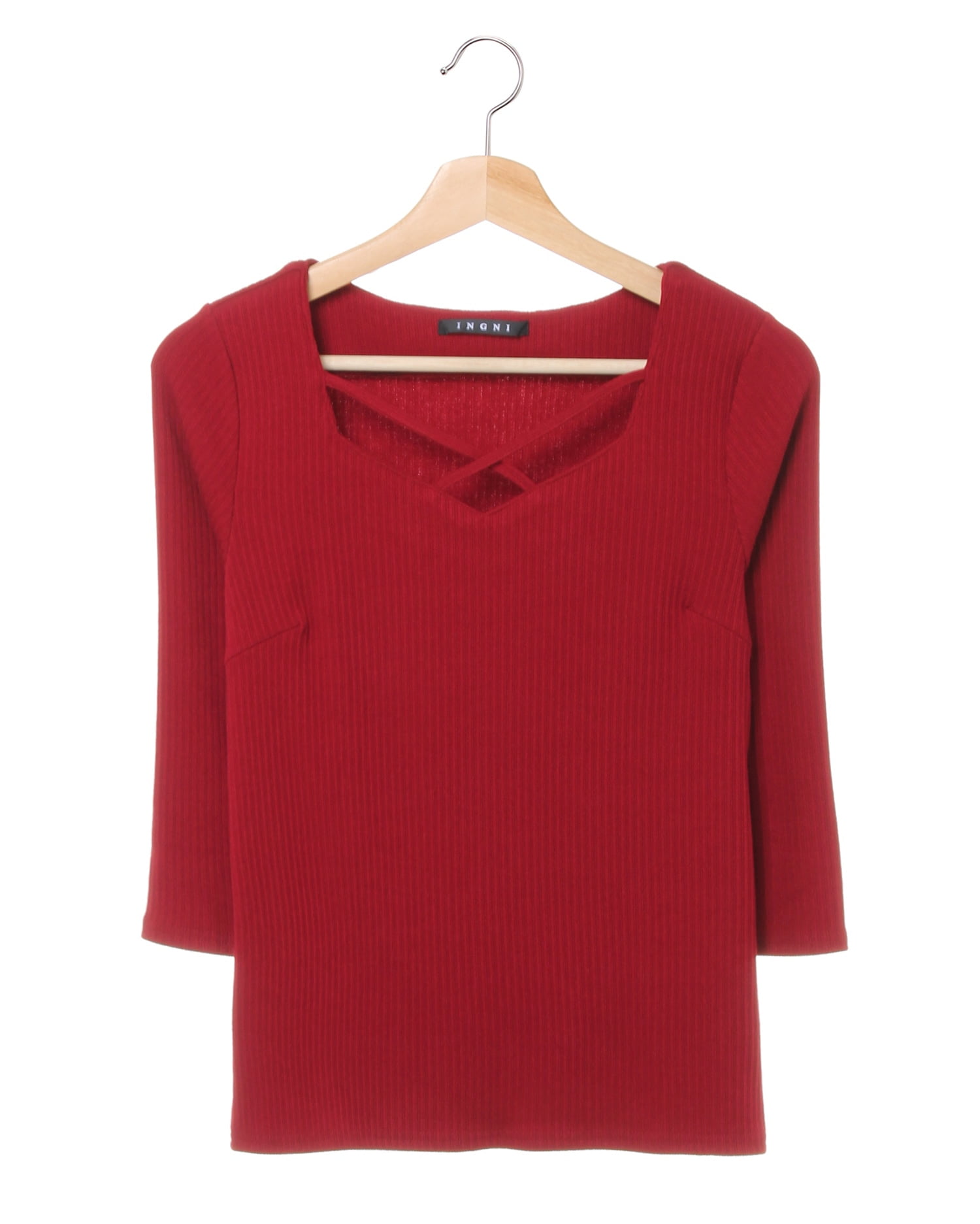 リブハートネックフロントクロス／トップス｜INGNI(イング) 公式通販