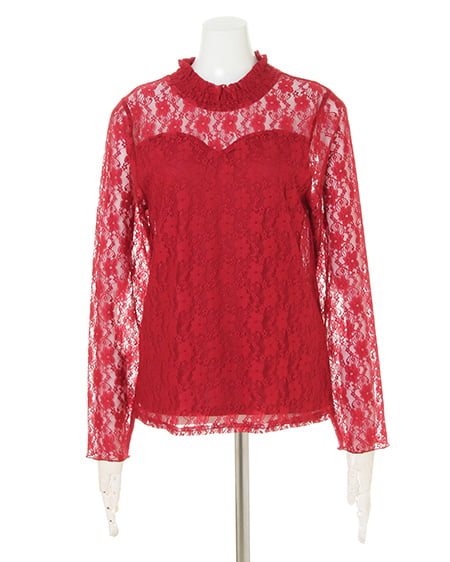 INGNI（イング） フラワーレース／ハイネックトップス長袖 ﾎﾞﾙﾄﾞｰ