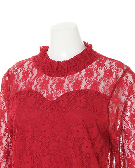 INGNI（イング） フラワーレース／ハイネックトップス長袖 ﾎﾞﾙﾄﾞｰ