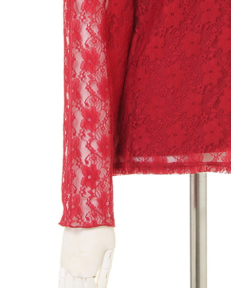 INGNI（イング） フラワーレース／ハイネックトップス長袖 ﾎﾞﾙﾄﾞｰ