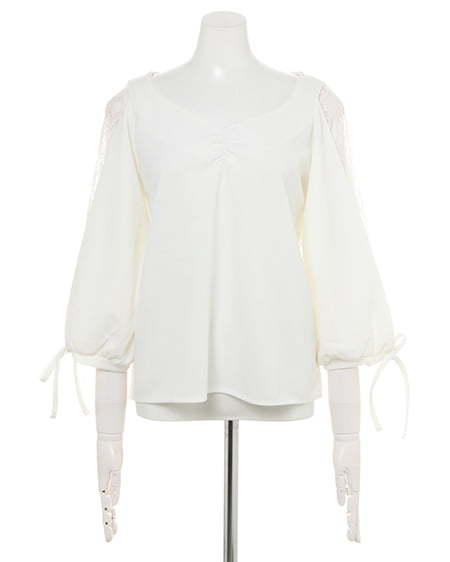 INGNI（イング） ハートネック／袖割れトップス ｵﾌﾎﾜｲﾄ