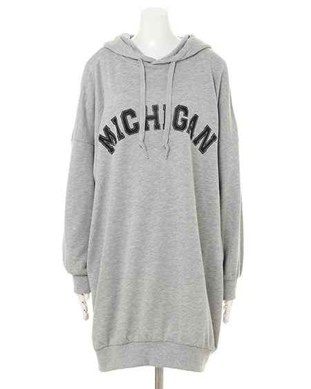 INGNI（イング） ロゴチュニックパーカー／ワンピース ｸﾞﾚｰ