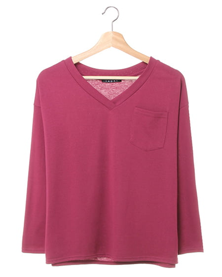 INGNI(イング) ポケット付きロンT ﾊﾟｰﾌﾟﾙ