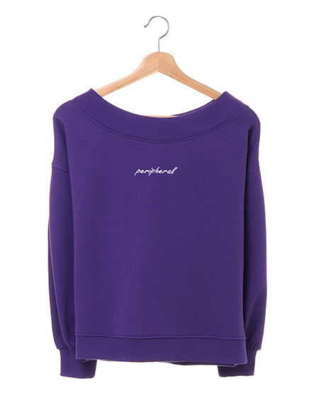 INGNI(イング) ちびロゴスウェット／オフショルトップス ﾊﾟｰﾌﾟﾙ