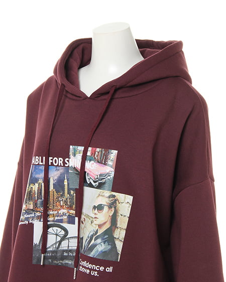 INGNI（イング） フォト転写パーカー ﾎﾞﾙﾄﾞｰ