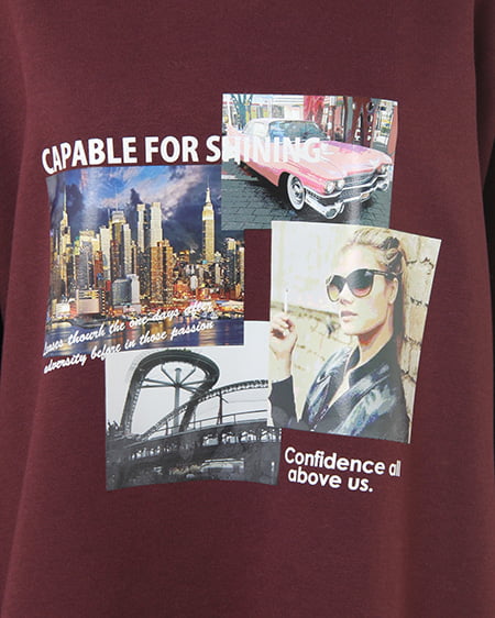 INGNI（イング） フォト転写パーカー ﾎﾞﾙﾄﾞｰ