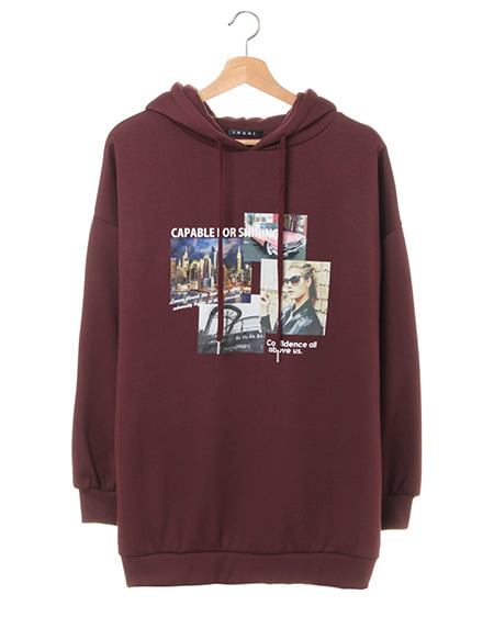 INGNI(イング) フォト転写パーカー ﾎﾞﾙﾄﾞｰ