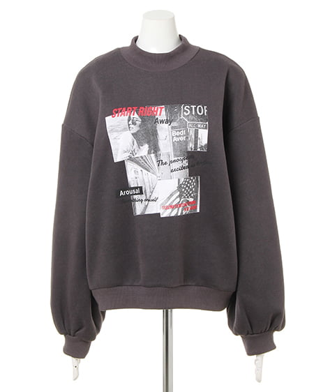 INGNI（イング） フォトプリント／モックネックスウェットトップス ｽﾐｸﾛ