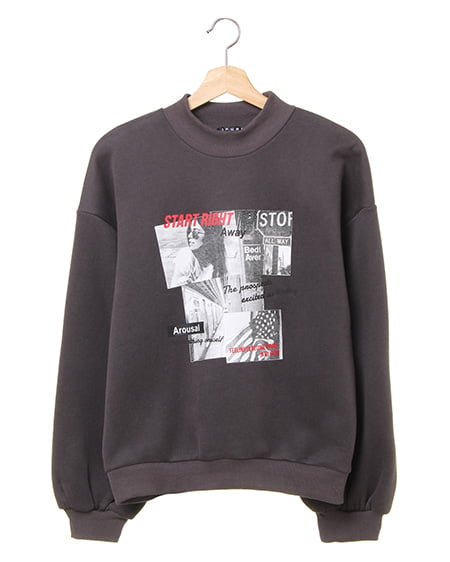 INGNI(イング) フォトプリント／モックネックスウェットトップス ｽﾐｸﾛ