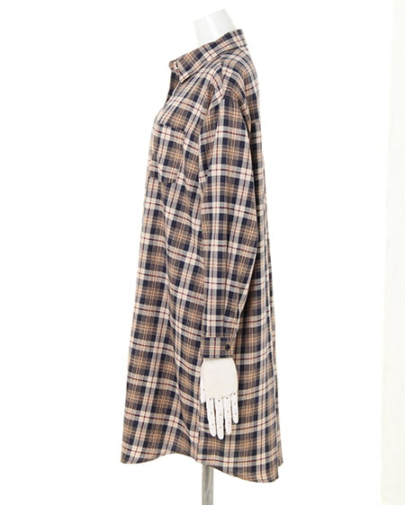 INGNI（イング） チェック柄ロング・シャツ ｺﾝ/ﾁｪｯｸ