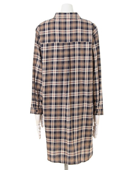 INGNI（イング） チェック柄ロング・シャツ ｺﾝ/ﾁｪｯｸ