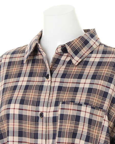 INGNI（イング） チェック柄ロング・シャツ ｺﾝ/ﾁｪｯｸ