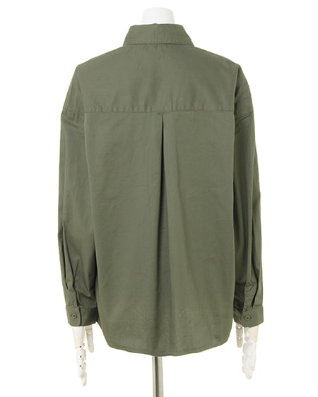 INGNI(イング) 綿ツイルミリタリー/シャツ カーキ